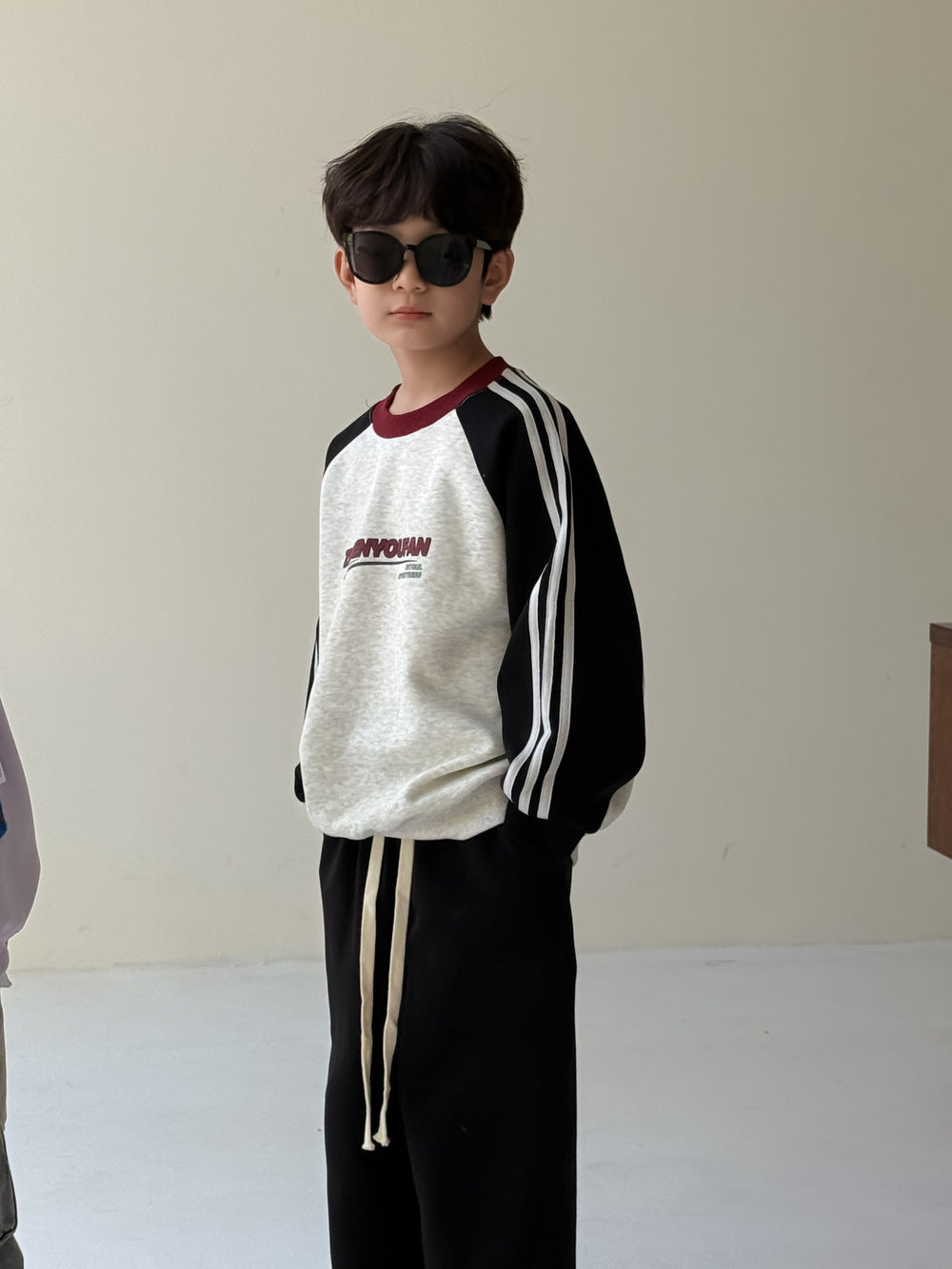 -アメリカンカラーブロック長袖スウェット アルファベットロゴ入りゆったりプルオーバー【mh0010764】 - mamahalo shop - トレーナー・フーディ -  べビー服 - 子供服 - 男の子 - 女の子