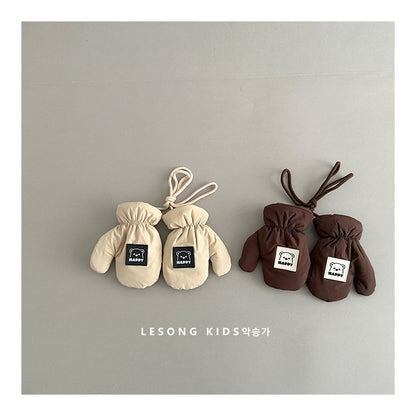 ベビーキッズ手袋 ミトン 指なし スキー グローブ ベアくま【mh0011823】