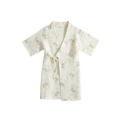 Printed Cotton Gauze Yukata Bathrobe [mh0012598]