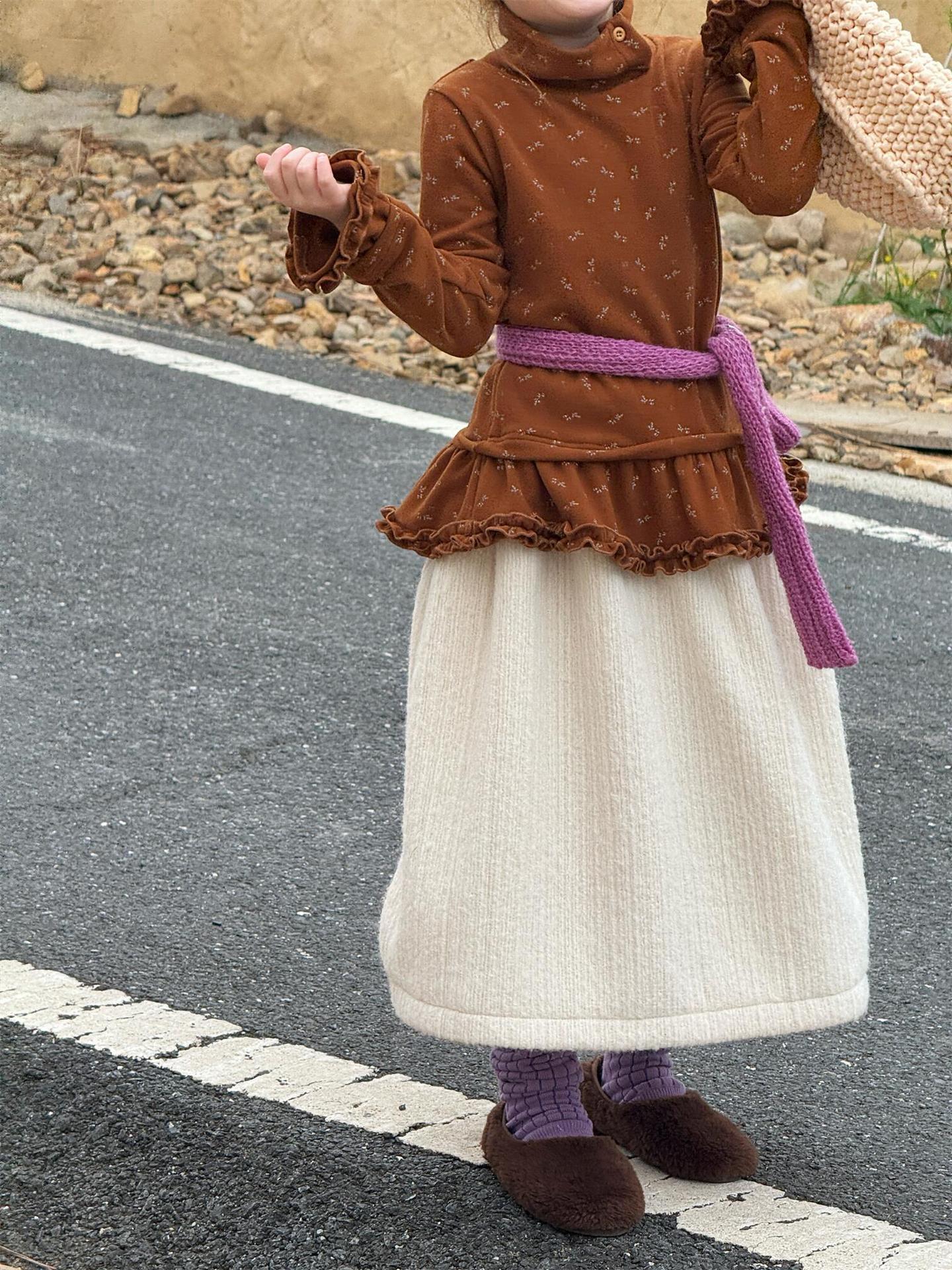 ミモレ丈スカート ウールタッチ 無地 Aライン 大人可愛い カジュアル【mh0011733】