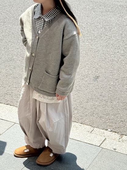 -ニットVネックシンプルカーディガン【mh0011028】 - mamahalo shop - カーディガン・パーカー -  べビー服 - 子供服 - 男の子 - 女の子