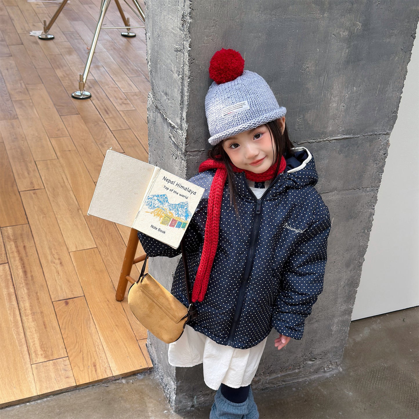 中綿フーディブルゾンジャケット 無地/ドット アウターコート【mh0011915】