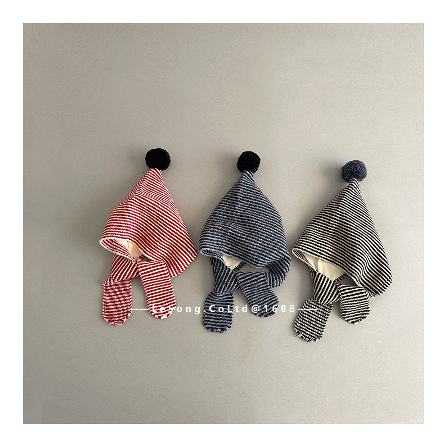 キッズ帽子 ボーダー マフラードッキング ピクシーハット【mh0011804】