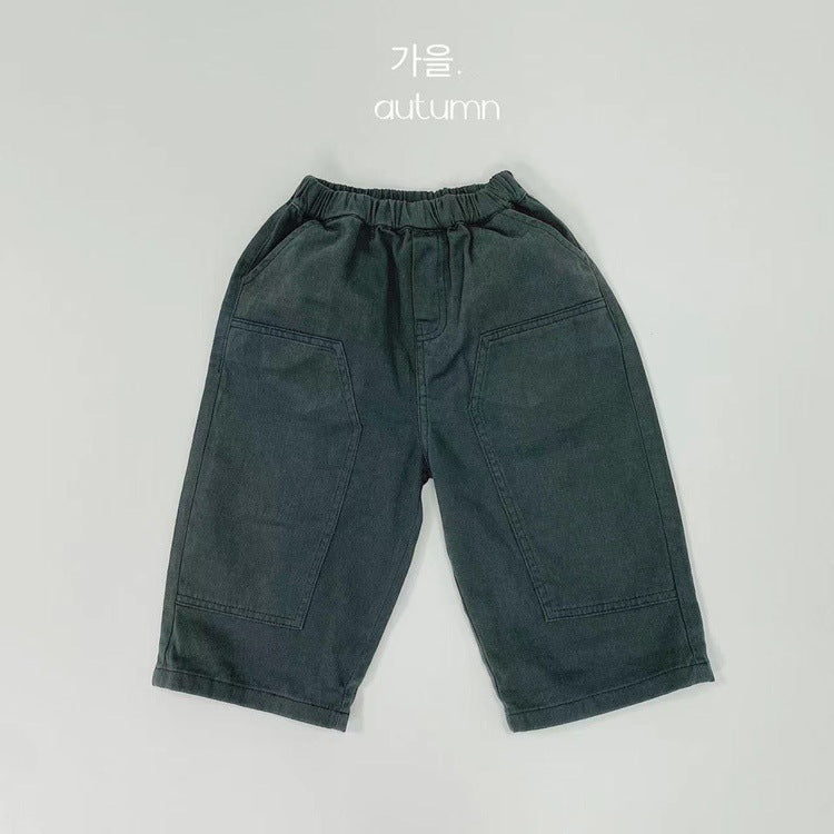 キッズ パッチワーク ルーズ ワークパンツ【mh0013928】