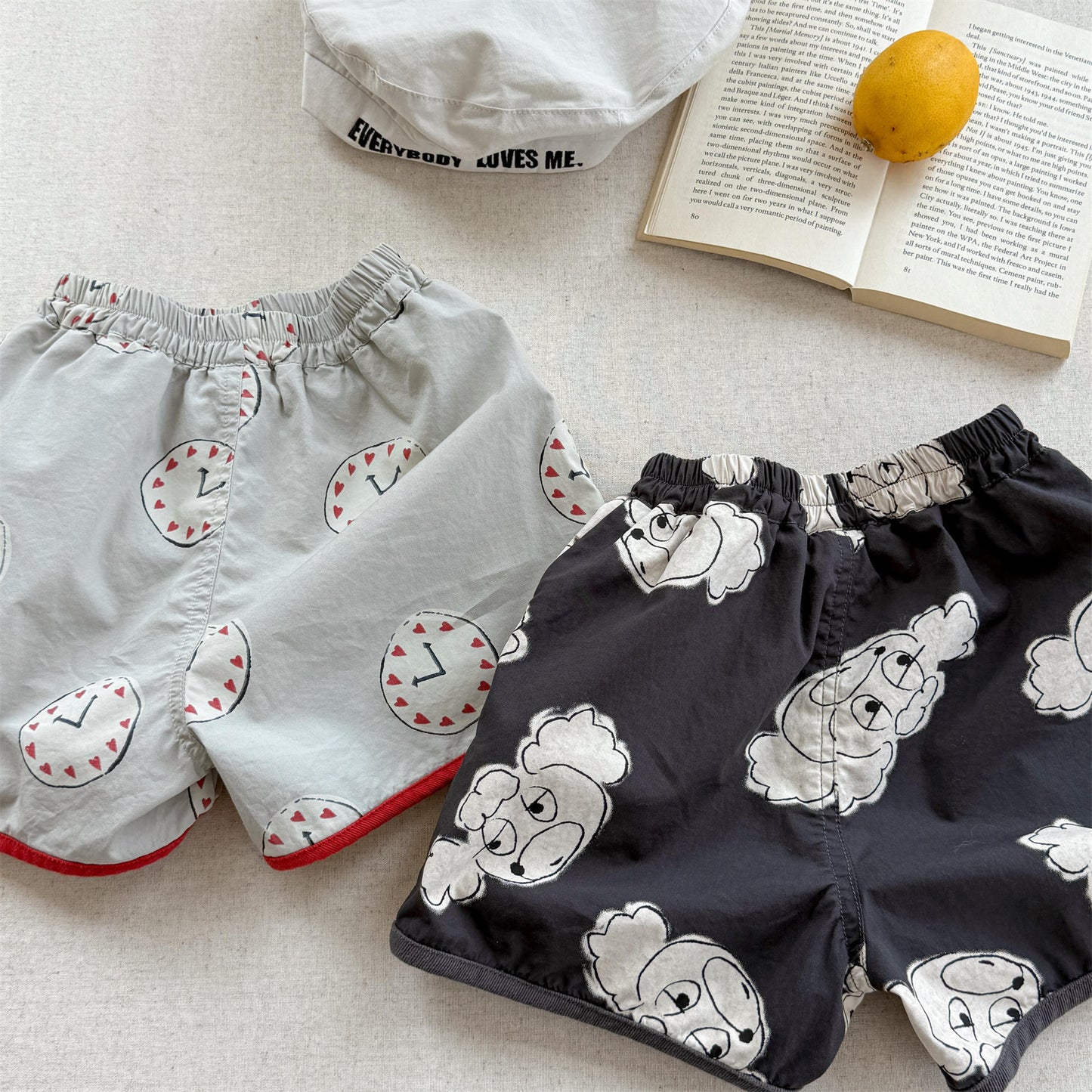 Dog Clock Graphic Cotton Shorts グラフィック ショートパンツ【mh0012649】