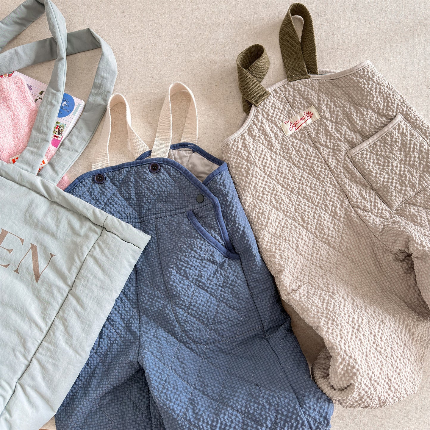 キルトサロペットオーバーオール 防寒 サスペンダーパンツ【mh0011910】