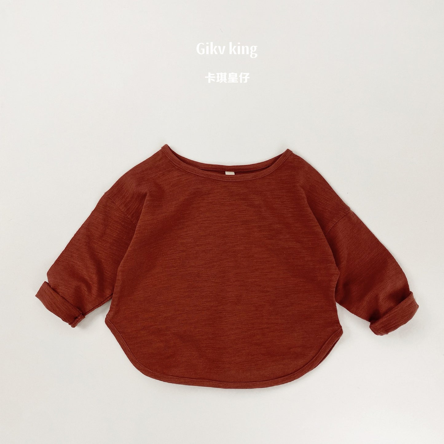 Bamboo Cotton Long Sleeve Crew Neck Top 【mh0012559】