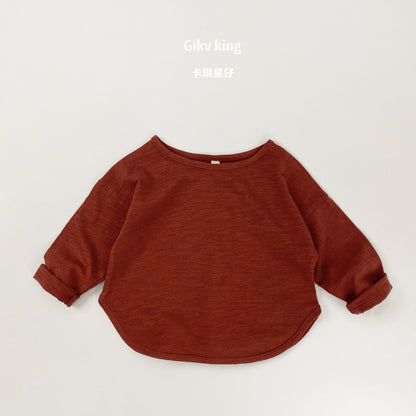 Bamboo Cotton Long Sleeve Crew Neck Top 【mh0012559】
