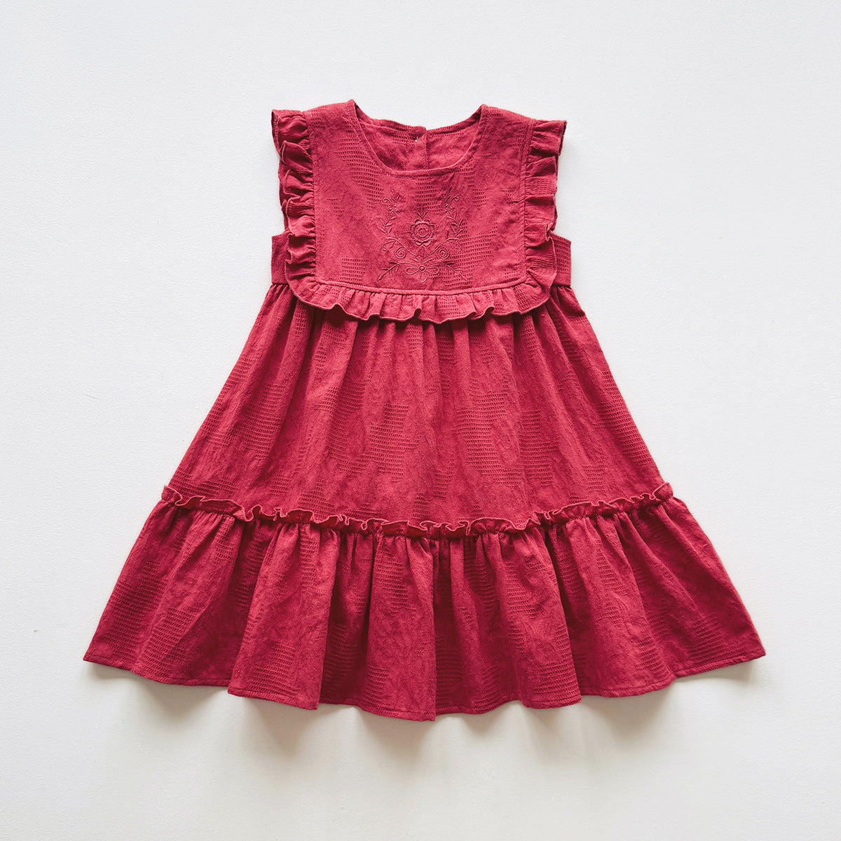 French Vintage Flower Embroidered Dress フレンチ ノースリーブワンピース【mh0013654】