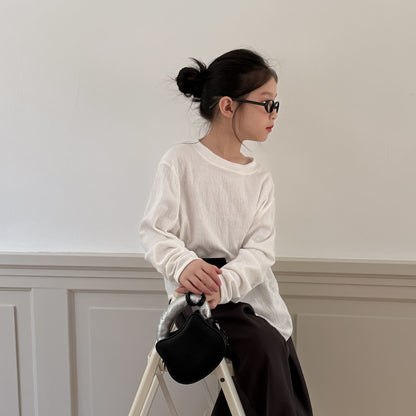 -スリット入りデザイン長袖トップス/ワイドパンツ【mh0010961】 - mamahalo shop - 長袖セットアップ -  べビー服 - 子供服 - 男の子 - 女の子