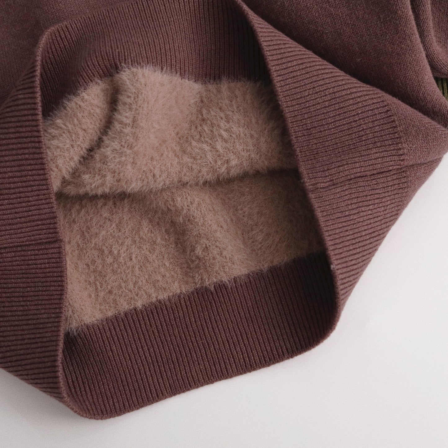 ハイネックセーター ニット 裏ファーフリース シンプル ボトルネック【mh0011778】