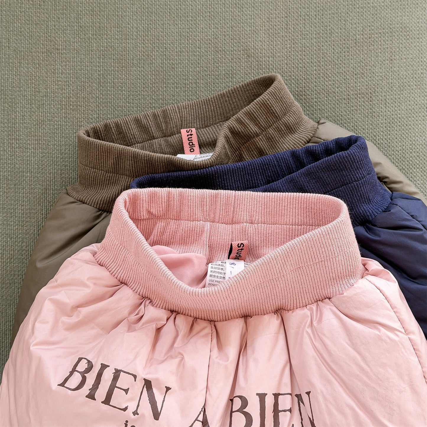 中綿防寒パンツ ジョガーパンツ 暖パン ロゴプリント【mh0011916】