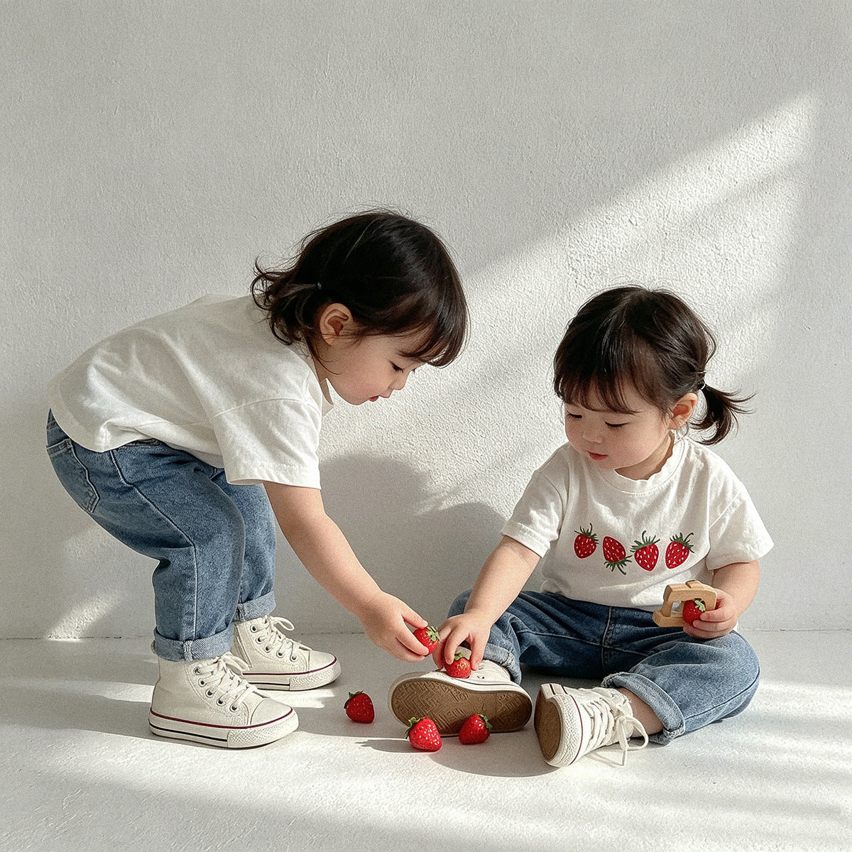 Strawberry Print Crewneck Tee ストロベリー 半袖Tシャツ【mh0013612】
