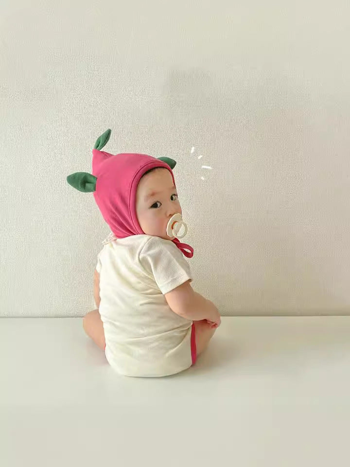 Dragon Fruit Short Sleeve Romper With Hat ドラゴンフルーツ 半袖ロンパース【mh0013390】