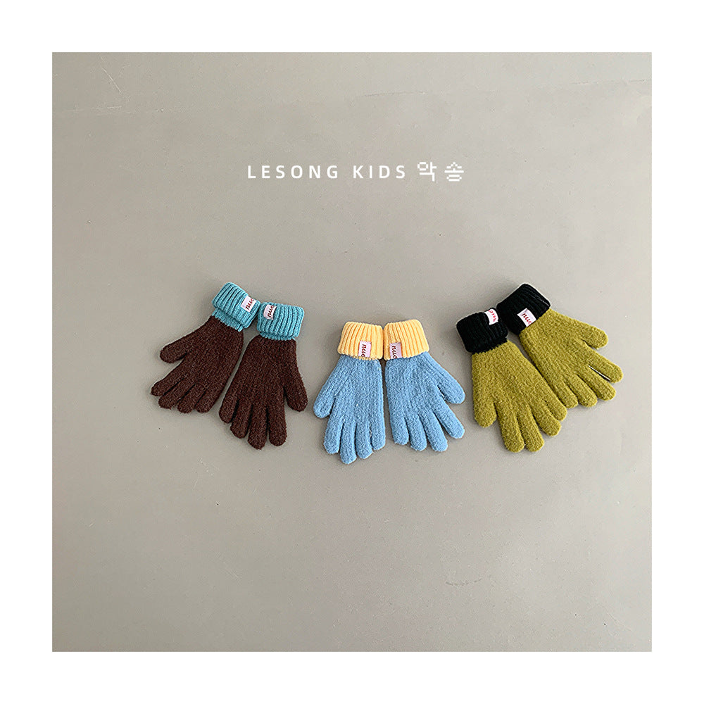 キッズ手袋 ミトン バイカラー カラフル グローブ【mh0011809】