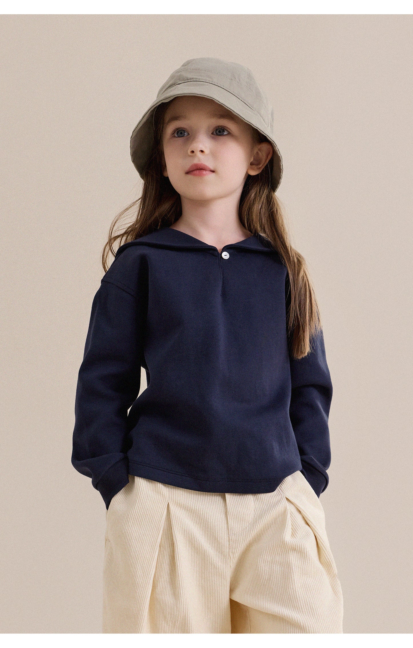 Baby, Kids, and Junior Sailor Collar Long-Sleeve Sweatshirt [mh0013974]