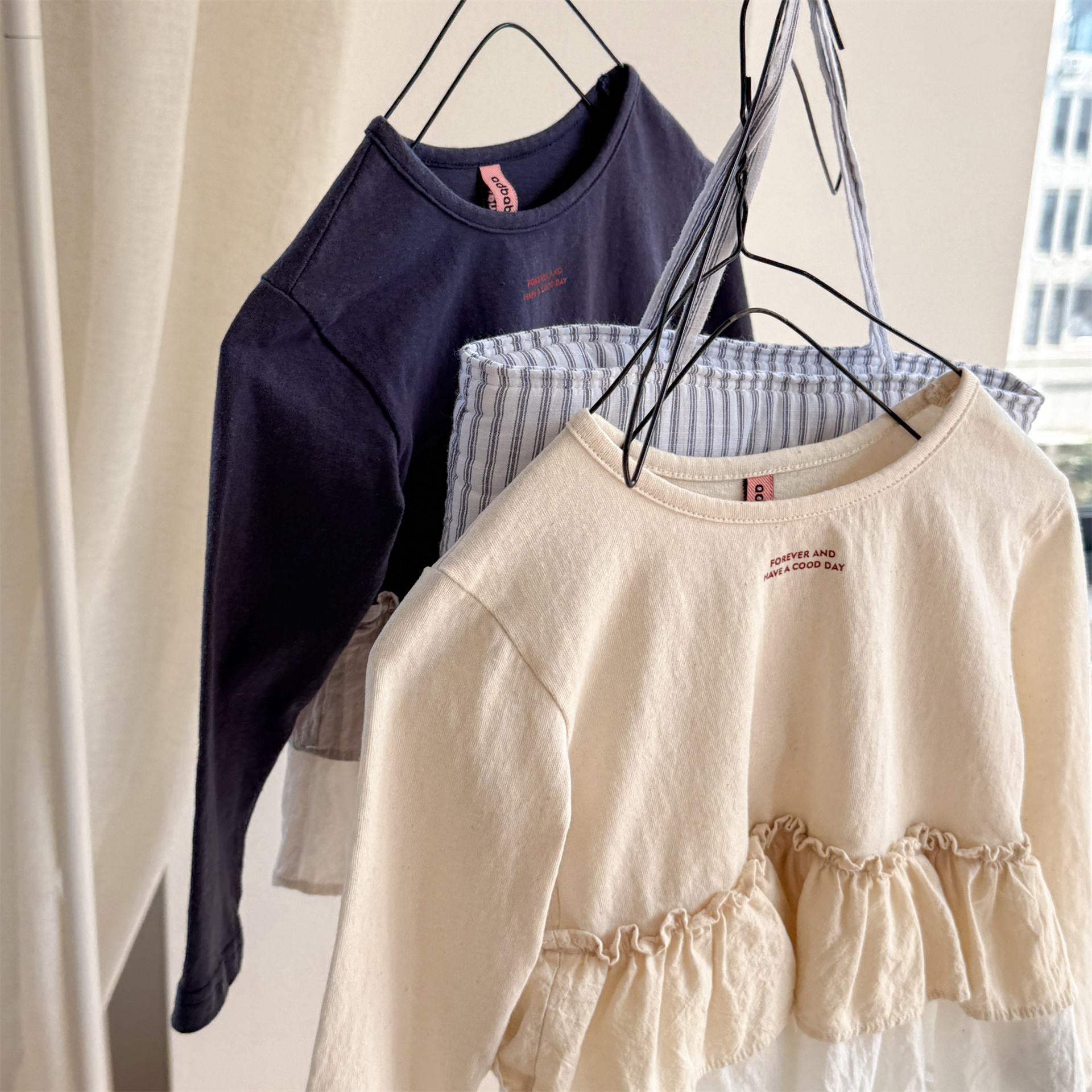 -フリル裾リブ長袖Tシャツチュニックカットソー【mh0010803】 - mamahalo shop - 長袖Tシャツ -  べビー服 - 子供服 - 男の子 - 女の子