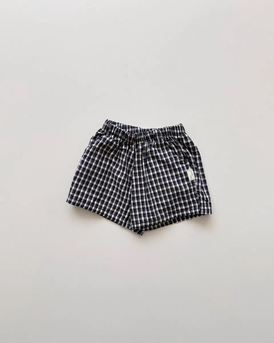 Plaid Seersucker Tank Shorts Set 【mh0013273】