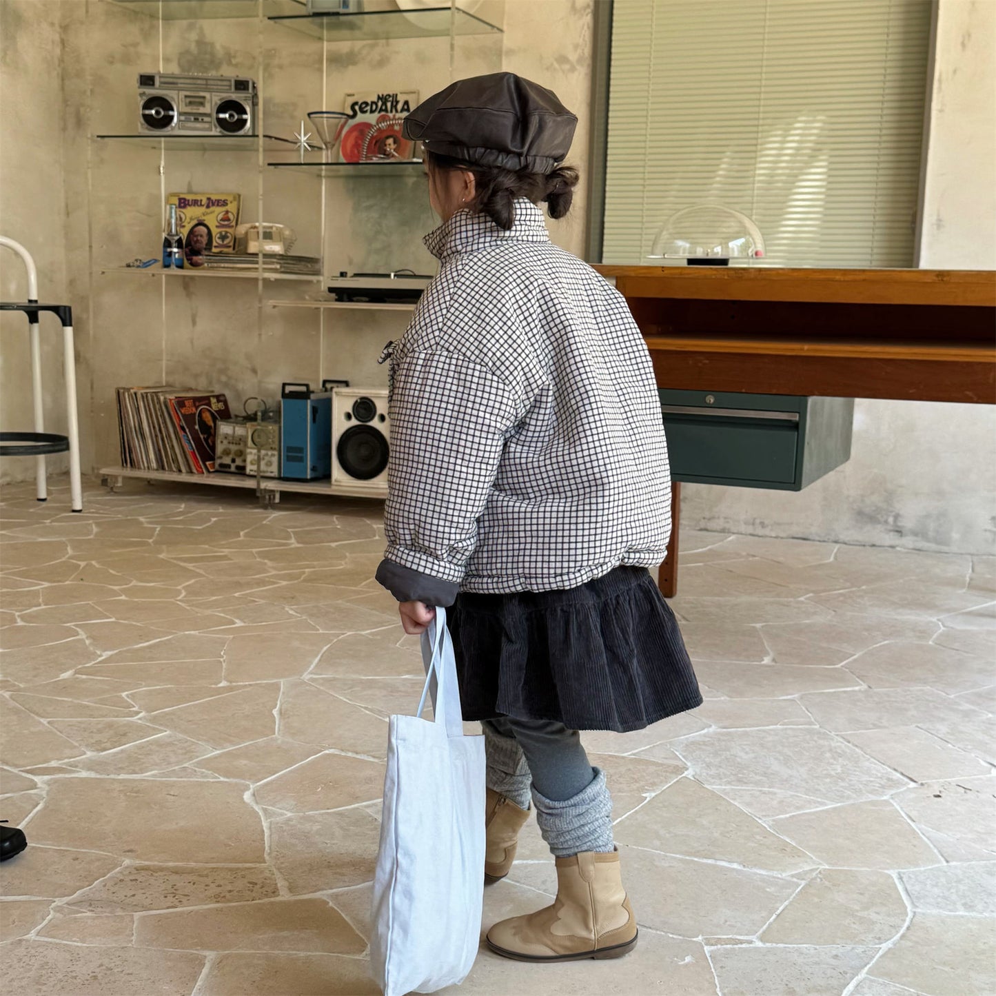 チェック柄ジャケット コート 中綿入り アウター【mh0011901】