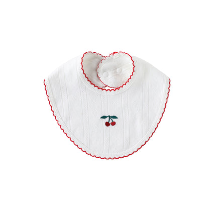 長袖ロンパース コットン フリル 刺繍 リブ カバーオール【mh0011699】