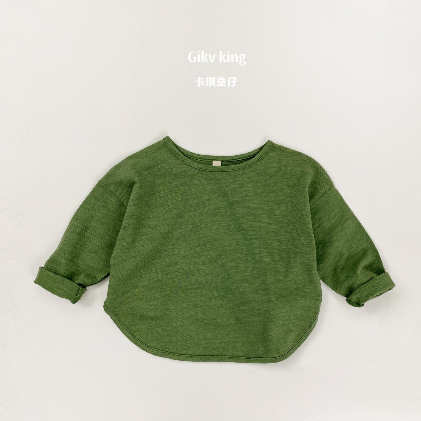Bamboo Cotton Long Sleeve Crew Neck Top 【mh0012559】
