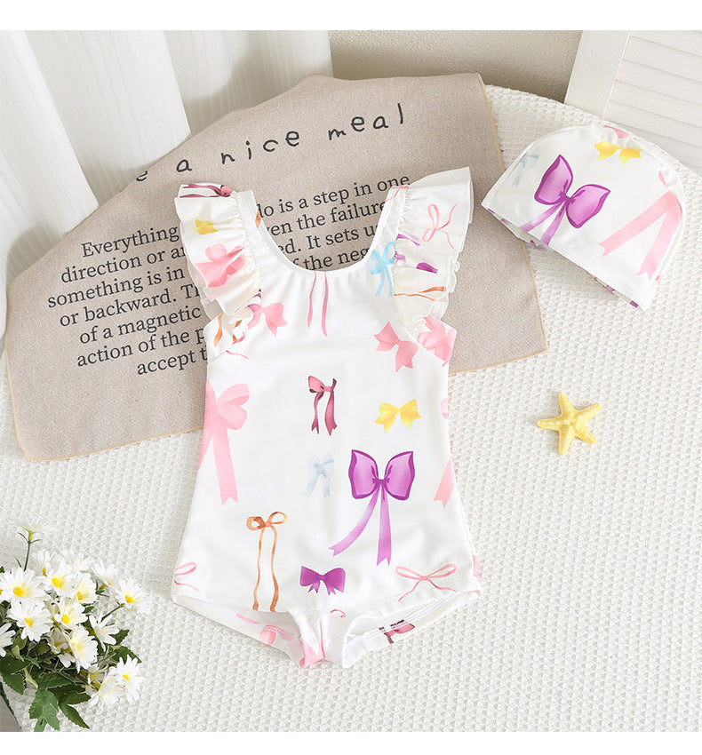 UPF50 Plus Ribbon Ruffled One-piece リボン フリル 水着【mh0012606】