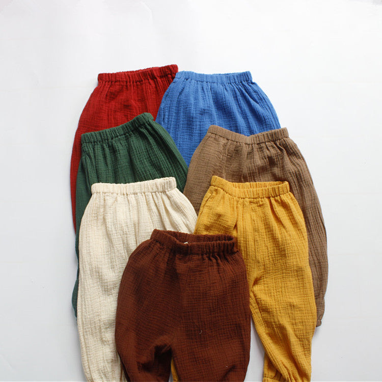 キッズ ロングパンツ 7色重ね（レッド、ブルー、グリーン、ベージュ等）