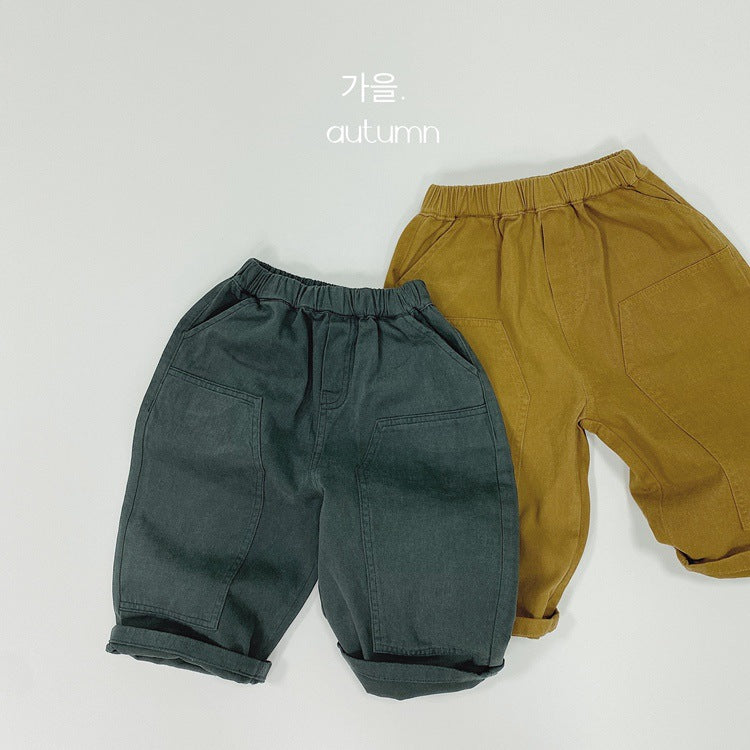 キッズ パッチワーク ルーズ ワークパンツ【mh0013928】
