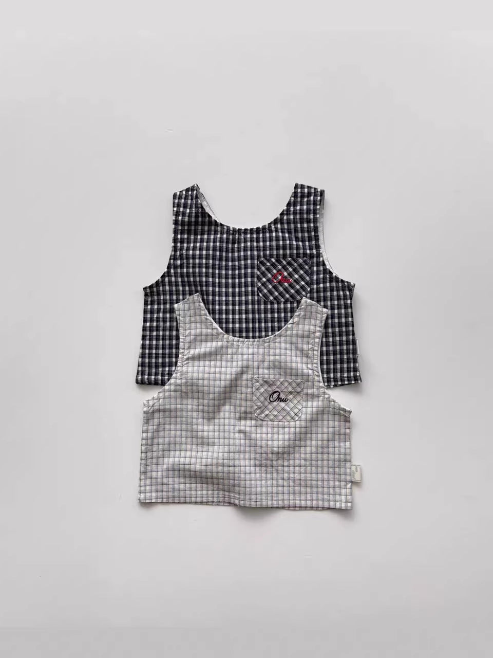 Plaid Seersucker Tank Shorts Set 【mh0013273】