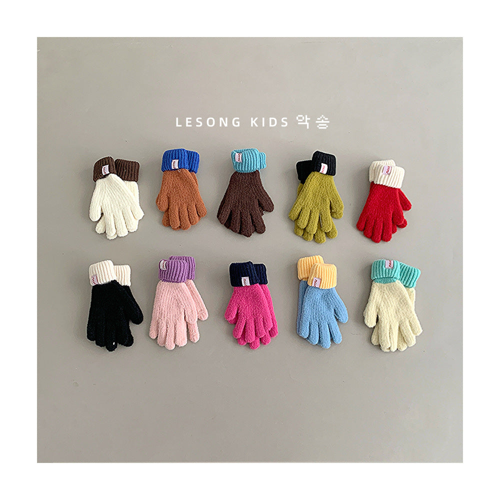 キッズ手袋 ミトン バイカラー カラフル グローブ【mh0011809】