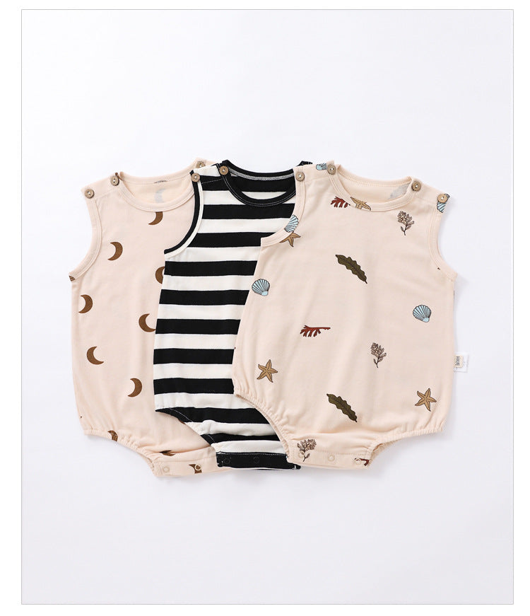 Striped Marine Pattern Romper マリン ロンパース【mh0013603】