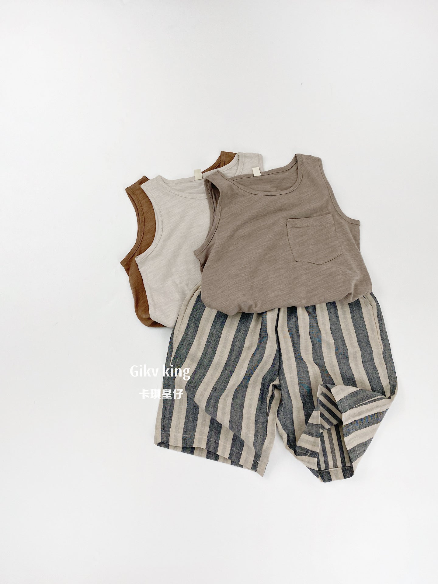 Striped Woven Cotton Shorts ストライプ ハーフパンツ【mh0013476】