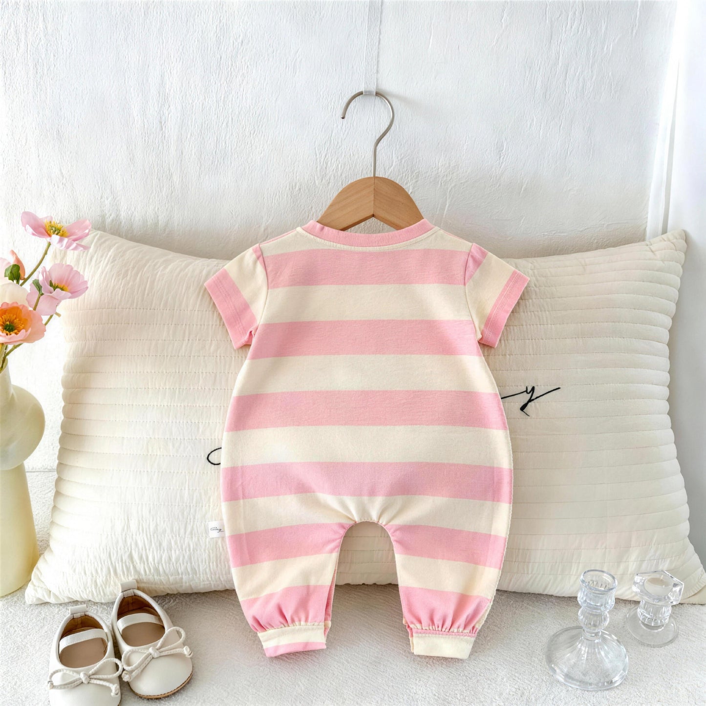 Baby Striped Cactus Print Short-Sleeve Romper [mh0013844]