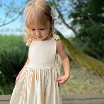 Kids' Back Ribbon Ruffle Hem A-Line Sleeveless Camisole Dress [mh0013871]