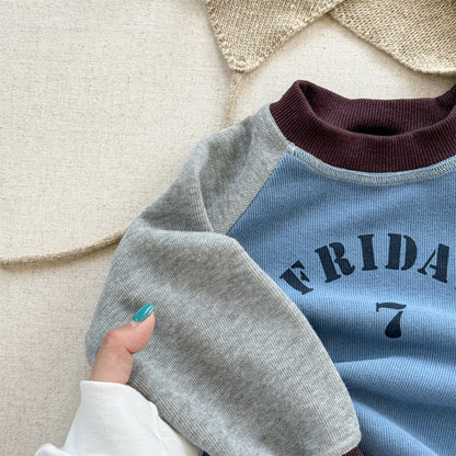 -ロゴプリント長袖スウェット ラグランTシャツ【mh0010812】 - mamahalo shop - 長袖Tシャツ -  べビー服 - 子供服 - 男の子 - 女の子