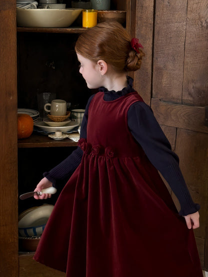 ノースリーブワンピース ローズモチーフ フレンチスタイルドレス【mh0011893】