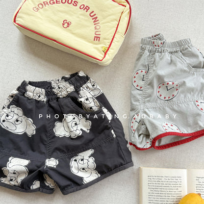 Dog Clock Graphic Cotton Shorts グラフィック ショートパンツ【mh0012649】