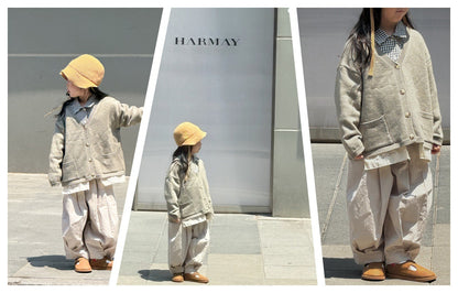 -ニットVネックシンプルカーディガン【mh0011028】 - mamahalo shop - カーディガン・パーカー -  べビー服 - 子供服 - 男の子 - 女の子