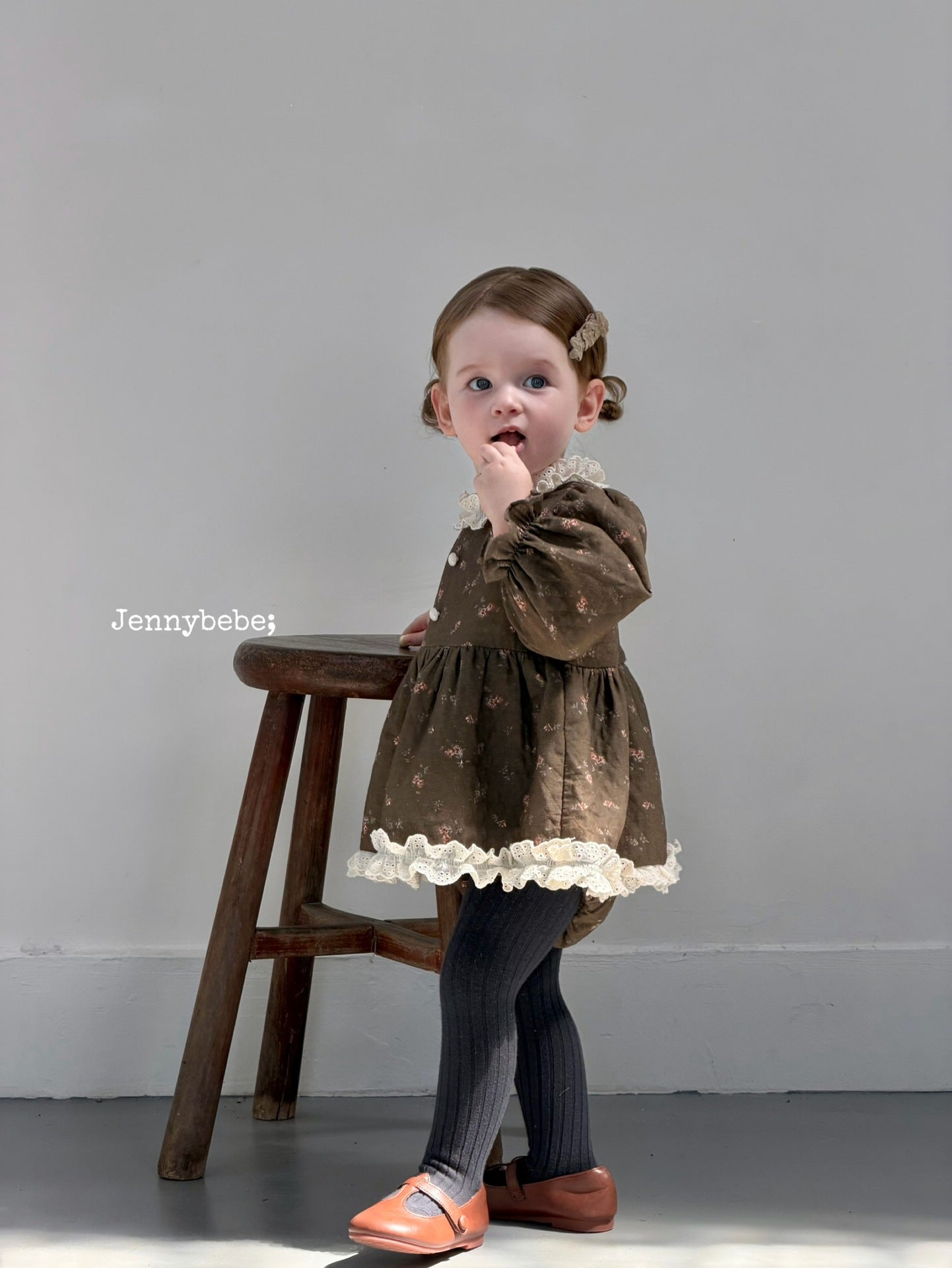 Baby Floral Lace Collar Long Sleeve Puff Sleeve Romper [mh0013892]