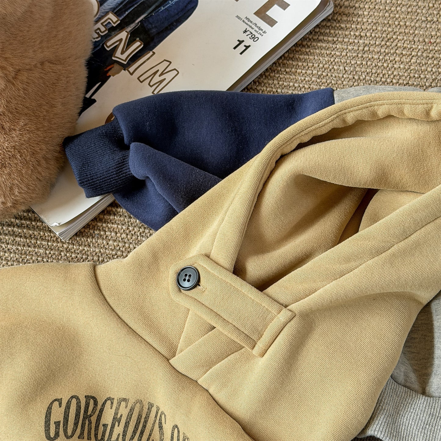 フーディスウェットトレーナー フード付き ロゴプリント パッチワーク【mh0011909】