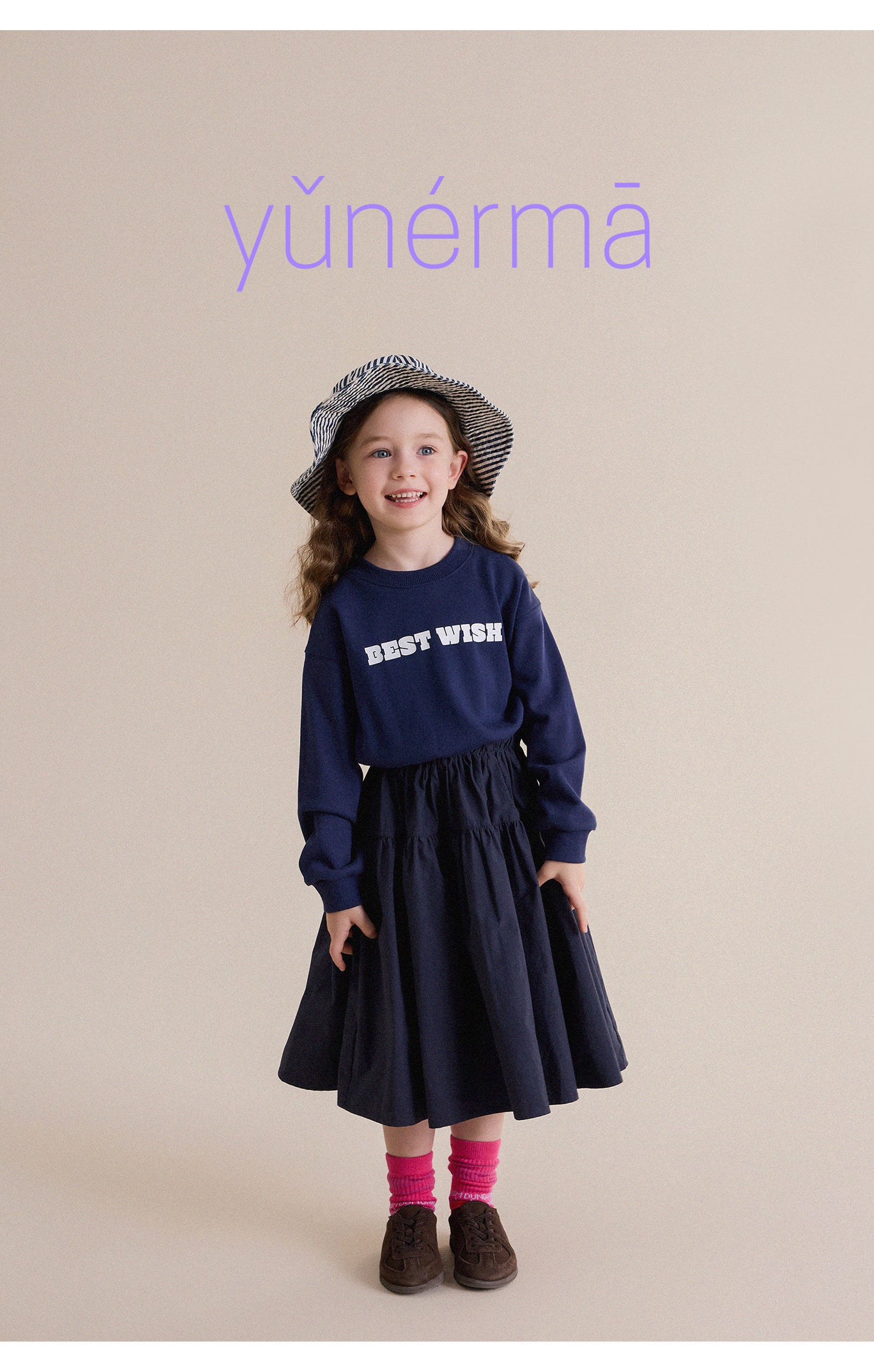 Kids' Junior Printed Docking Long-Sleeve Dress