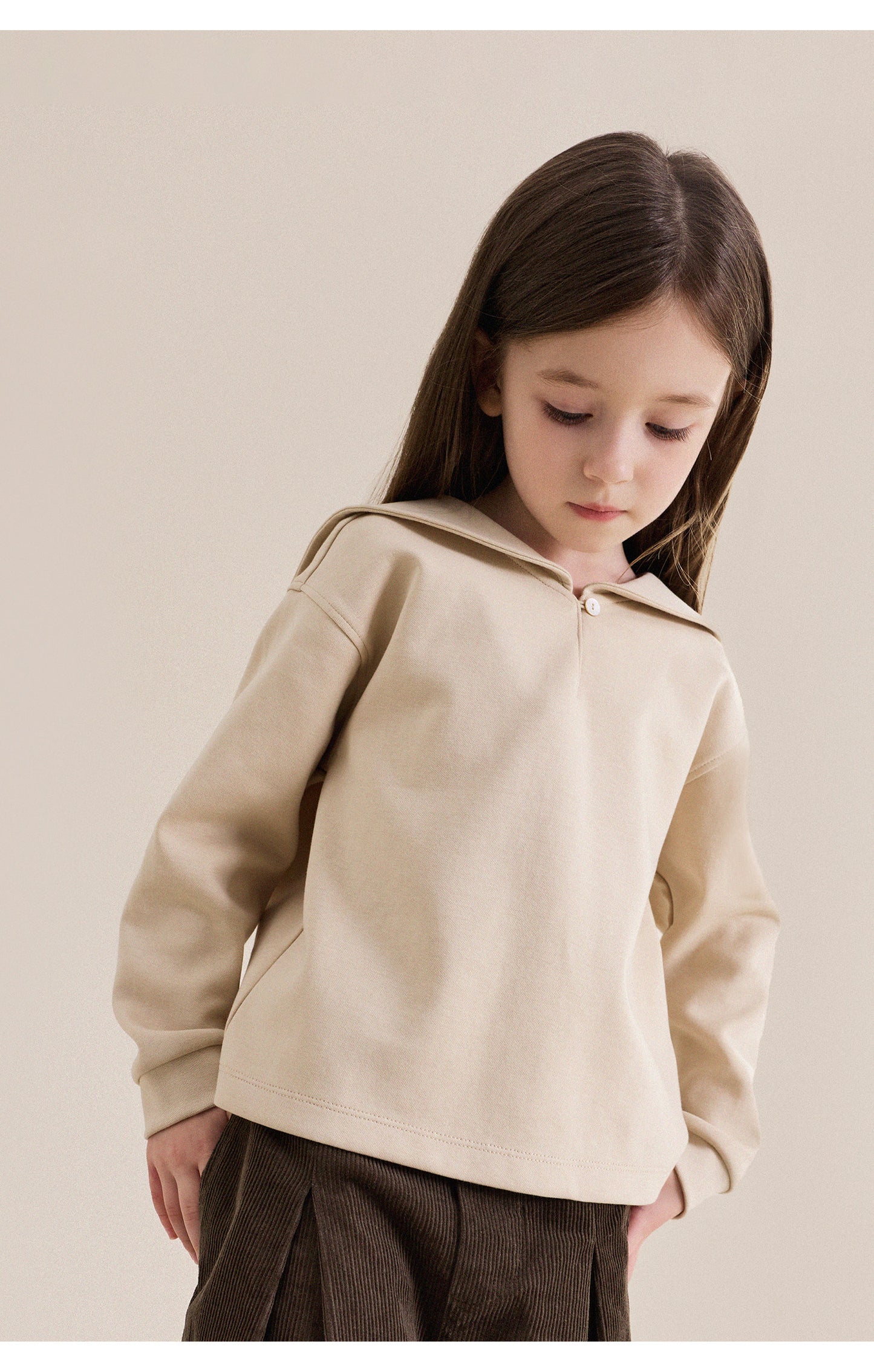 Baby, Kids, and Junior Sailor Collar Long-Sleeve Sweatshirt [mh0013974]