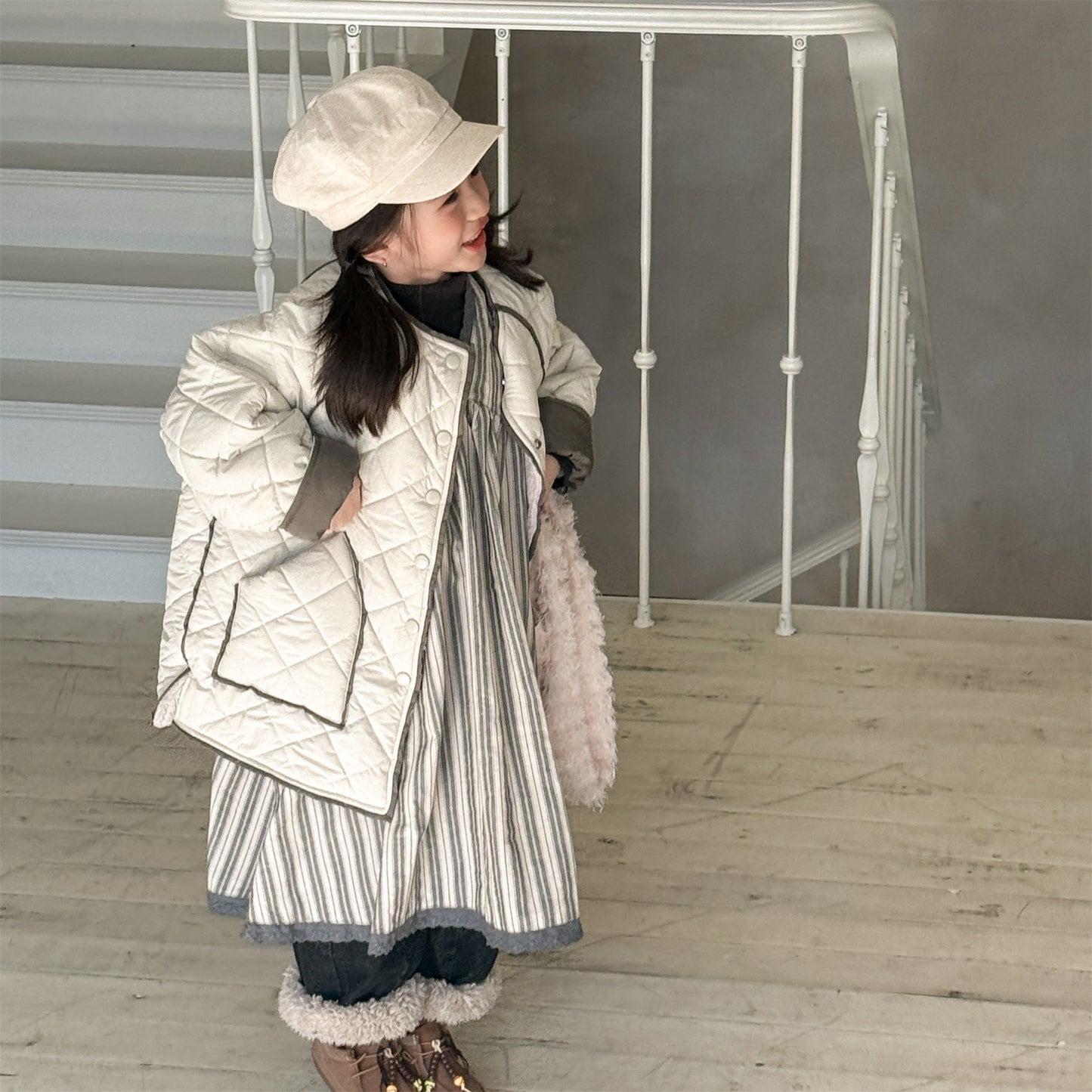 キルトジャケット ノーカラー キルティング アウター【mh0011924】