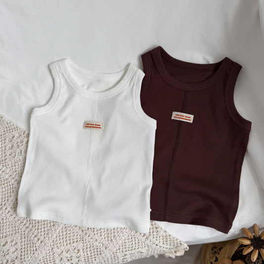Ribbed Label Tank Top リブラベル タンクトップ【mh0013645】