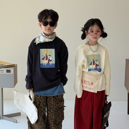 -アルファベットプリント長袖Tシャツ【mh0010760】 - mamahalo shop - 半袖Tシャツ -  べビー服 - 子供服 - 男の子 - 女の子