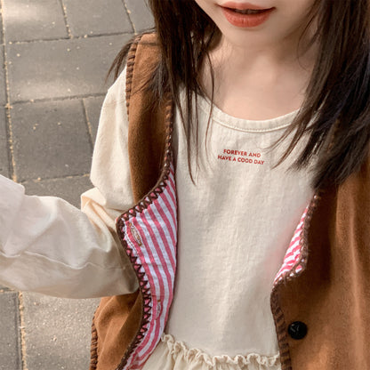 -フリル裾リブ長袖Tシャツチュニックカットソー【mh0010803】 - mamahalo shop - 長袖Tシャツ -  べビー服 - 子供服 - 男の子 - 女の子