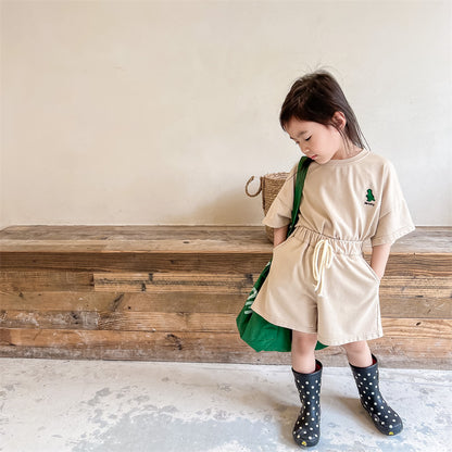 Kids Dinosaur One-Point Short-Sleeve T-Shirt & Shorts Set [mh0000881]