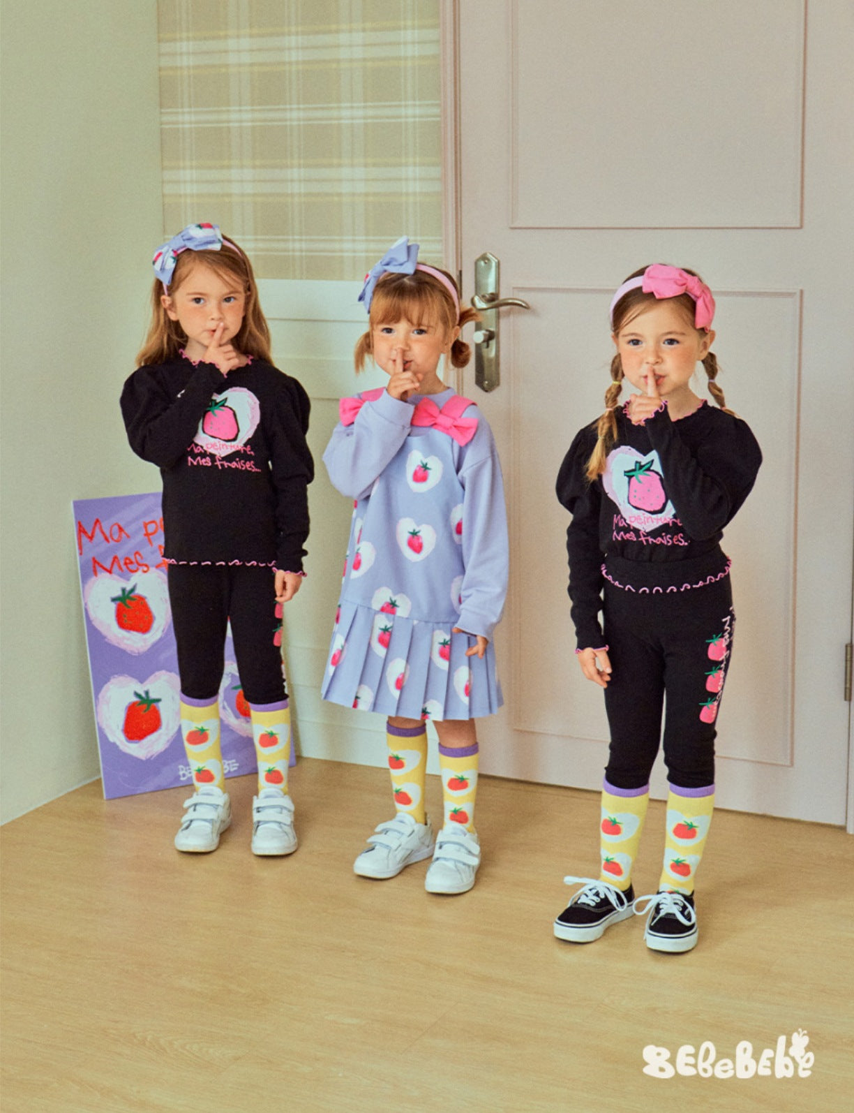 -いちごプリント長袖トップス/フリルレギンス/フリルワンピース/ノースリーブプリーツワンピース【mh0010988】 - mamahalo shop - ノースリーブワンピース -  べビー服 - 子供服 - 男の子 - 女の子