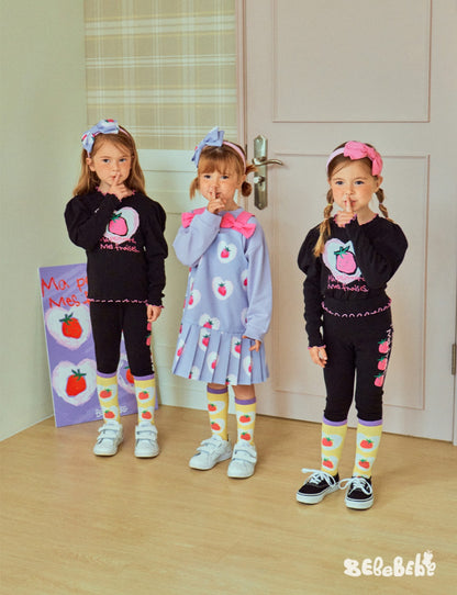 -いちごプリント長袖トップス/フリルレギンス/フリルワンピース/ノースリーブプリーツワンピース【mh0010988】 - mamahalo shop - ノースリーブワンピース -  べビー服 - 子供服 - 男の子 - 女の子