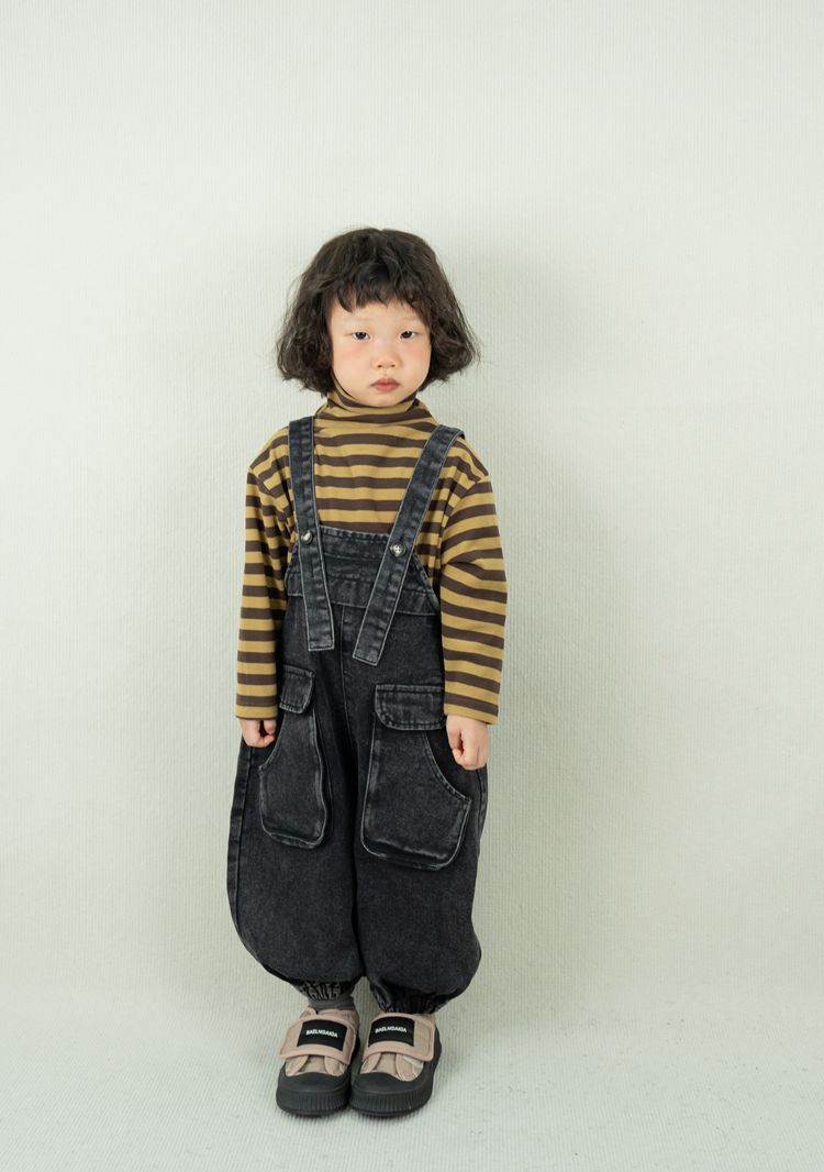 キッズ ボーダー ハイネック 長袖 Tシャツ【mh0013926】